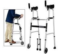 Andador para personas mayores, marco para caminar con reposabrazos, almohadilla de apoyo, ayuda para caminar, altura ajustable, aleación de aluminio grueso, rehabilitación, auxiliar, ancianos, una