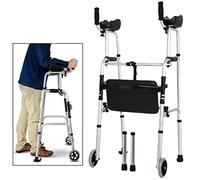 Andador para personas mayores, marco para caminar con reposabrazos, almohadilla de apoyo, ayuda para caminar, altura ajustable, aleación de aluminio grueso, rehabilitación, auxiliar, ancianos