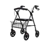 Andador para personas mayores y silla de ruedas modelo Colon | Plegable con frenos | Altura ajustable | Cesta y Andador de asiento Ayudas para discapacitados