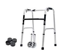 Andador para silla de ruedas, andador para ancianos, ligero, plegable, con ruedas, con bastón de cuatro patas, bastón auxiliar antideslizante con color: sin polea) (sin polea) (polea) (polea) estrella
