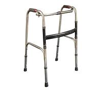 Andador para silla de ruedas, andador para ancianos, plegable, auxiliar, con reposabrazos dobles, cuatro pies, color negro, de acero, 45 x 37 x 75 (91) cm, antideslizante con estrella de luz