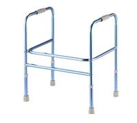 Andador para silla de ruedas, andador para inodoro, color azul, de aluminio, doble pasamanos para ancianos, discapacitados, auxiliar, antideslizante, con belleza hospitalaria viene