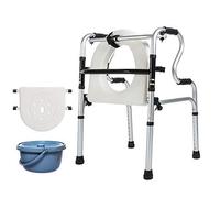 Andador para silla de ruedas, andador para personas mayores, cinturón, placa de baño + andador para inodoro, bastón auxiliar ligero y plegable de cuatro patas, bastón antideslizant(Without Pulley)