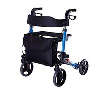 Andador para silla de ruedas, andador para personas mayores, polea plegable y asiento, silla de paseo, andador auxiliar de cuatro ruedas para ancianos, bastón antideslizante con hospital, es muy amab