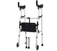 Andador para silla de ruedas, brazo de aluminio que puede arrastrar el andador con asiento suave, bastón antideslizante con potente