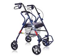 Andador para silla de ruedas, plegable, para ancianos, con freno de mano, taburete de bastón, silla de ruedas, asiento de rueda de compras, antideslizante, con estrella de luz