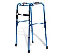 Andador para silla de ruedas, portátil, antideslizante, auxiliar, de aluminio, plegable, de cuatro patas, bastón antideslizante con estrella de luz