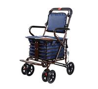 Andador, Personas Mayores Comprando Carros De Supermercado, Andador Plegable Multifuncional Con Asiento, Implementación De Carrito De Andador Para Discapacitados, Bolsa De Compras De Gran Capacidad +