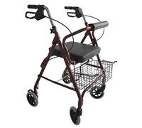 Andador plegable 4 ruedas, con cesta y asiento - Obea - ATANDR4