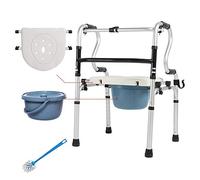 Andador plegable Andador con ruedas Andadores plegables Heithg Andadores estándar ajustables para personas mayores Estructura escalonada Andador compacto y liviano para rehabilitación de personas may