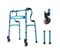 Andador plegable Andador con ruedas Deluxe de dos botones, andador vertical, andador de 2 ruedas, Zler estrecho para personas mayores con liberación de gatillo y ruedas de 5 pulgadas, soportes li