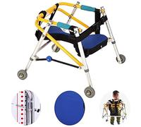 Andador Plegable, Andador De 4 Ruedas Ajustable En Altura Con Andador De Rehabilitación De Asiento Para Niños Pequeños, Adolescentes Con Necesidades Especiales, Ayuda Para Caminar, 70/79 Cm (52~62
