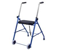 Andador Plegable, Andador Ligero, Rodillo de aluminio con asiento, altura ajustable, plegable, ligero y compacto, marco de movilidad for personas mayores