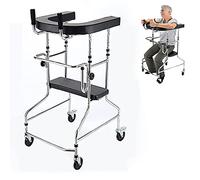 Andador plegable, andador plegable de aluminio, andador con ruedas con reposabrazos, ayuda para la movilidad para caminar, entrenador de miembros inferiores, andador resistente con asiento