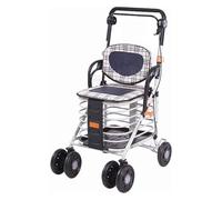 Andador Plegable, Andador Rollator, Altura ajustable con cesta de almacenamiento Andador ligero de vaivén for fácil almacenamiento en el maletero del coche