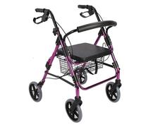 Andador Plegable, Andador Rollator, Ayuda for caminar con movilidad de aluminio 丨Andador plegable liviano 丨Freno doble con asiento y bolsa