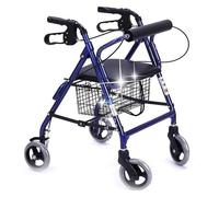Andador Plegable, Andador Rollator, El asiento con freno bloqueable limita el andador de aluminio con asistencia de movimiento