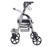 Andador Plegable, Andador Rollator, Rodillo plegable for personas mayores con cesta de almacenamiento con 4 ruedas y asiento, freno bloqueable, altura ajustable for personas mayores