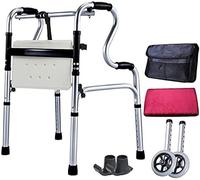 Andador Plegable Ayuda para Ancianos Levantarse Y Caminar Andador Andadores Ligeros para Personas Mayores Altura Ajustable con Asiento,B