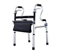 Andador plegable, ayuda para caminar, estructura para caminar, sin rueda con asiento, altura ajustable para personas mayores discapacitadas