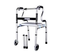 Andador plegable compacto con asiento desmontable, soporte de seguridad para baño, andador con ruedas y estructura de aluminio, compacto, liviano y portátil