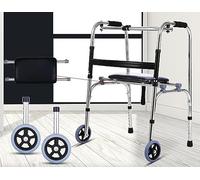 Andador plegable compacto con gatillo de liberación y ruedas para personas mayores Accesorios incluidos Estrecho y liviano Soporta hasta 330 lb (C)