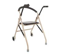 Andador plegable con 2 ruedas, carrito con asiento acolchado, sillas de transporte rodantes, muleta de ayuda de movilidad para ancianos y discapacitados, decoración Safehappy