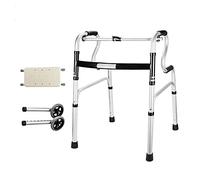 Andador plegable con 2 ruedas y asiento acolchado, ayuda de movilidad ajustable en altura con reposabrazos de bastón para ancianos bariátricos, marco ligero y seguro para la ducha