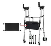 Andador plegable con almohadilla de soporte para reposabrazos, andador plegable para personas mayores Ruedas equipadas con asistencia para caminar ajustable equipadas para personas limitadas con