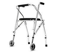 Andador plegable con andador de altura ajustable de aleación de aluminio con marco plegable, carrito plegable de cuatro patas