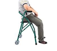 Andador Plegable Con Andador Estándar Para Caminar Con 2 Ruedas, Andadores De Viaje Para Adultos, Ligeros, Plegables Y Ajustables En Altura, Para Personas Mayores, Andador Con Ruedas Con Asiento Y Ay