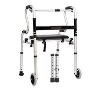 Andador plegable con andador para caminar Andador plegable con ajuste de altura de 8 segmentos de 74 a 92 cm Andador con asiento de esponja