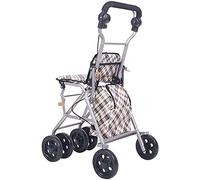 Andador plegable con asiento acolchado y ruedas, carrito de compras con asas ergonómicas, bolsa de transporte, para adultos, personas mayores, ancianos y discapacitados anhelan una vida mejor