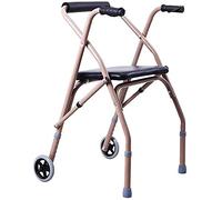 Andador plegable con asiento, ayuda para caminar plegable multifunción, andador auxiliar de cuatro ruedas para personas mayores