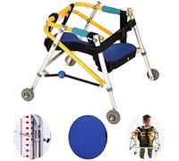 Andador plegable con asiento para niños pequeños, marco de 4 ruedas ajustable en altura, ayuda de rehabilitación para niños y adolescentes
