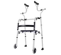 Andador plegable con asiento Soporte axilar Ancianos/discapacitados Móviles portátiles ligeros Altura ajustable Ayuda para caminar Doble comodidad