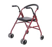 Andador plegable con ayuda para caminar con 4 ruedas, altura ajustable, plegable, ligero, ahorra espacio, adecuado para personas mayores