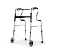 Andador plegable con plataforma de altura ajustable, andador auxiliar de rehabilitación con ruedas y soporte para brazos para personas mayores, ancianos y discapacitados, A2