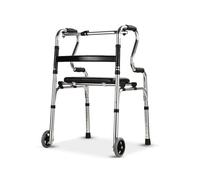 Andador plegable con plataforma de altura ajustable, andador auxiliar de rehabilitación con ruedas y soporte para brazos para personas mayores, ancianos y discapacitados, A2