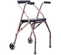 Andador plegable con reposabrazos y asientos, altura ajustable, aleación de aluminio, dos para ancianos y discapacitados, pequeño regalo