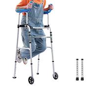Andador plegable con ruedas Andador estándar con reposabrazos, andador compacto para personas mayores/ancianos con altura ajustable, andador auxiliar de rehabilitación liviano, andador vertical p