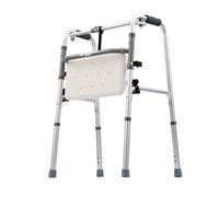 Andador plegable con ruedas Andador ligero for personas mayores y adultos Altura ajustable Elevador móvil plateado