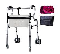 Andador plegable con ruedas Andador plegable para personas mayores - Bolsa de almacenamiento impermeable para sillas de ruedas, andador para personas mayores discapacitadas, andador plegable antiguo