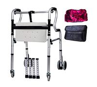 Andador plegable con ruedas Andador plegable para personas mayores - Bolsa de almacenamiento impermeable para sillas de ruedas, andador para personas mayores discapacitadas, andador plegable antiguo