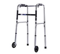 Andador plegable con ruedas - Ayuda de movilidad ligera con altura ajustable, 2 ruedas, soporta usuarios mayores y discapacitados