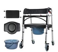 Andador plegable con ruedas de 5 "Andador con andador ligero y ajustable de 6 libras Marco para caminar para adultos Se pliega para un fácil almacenamiento Transporte Fuerte y resistente (5)