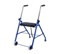 Andador plegable con ruedas de aluminio con asiento - Andador plegable con ruedas - Andador para adultos mayores - Ayuda para la movilidad Ligero, ajustable en altura, compacto