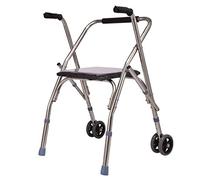 Andador plegable de aleación de aluminio con ayuda de ruedas para discapacitados estándar para personas mayores, altura ajustable, el doble de comodidad
