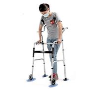 Andador plegable de aluminio con soporte axilar, andador vertical liviano para personas mayores con 2 ruedas, asistente de escalón de altura ajustable para personas altas/adultos/discapacitados (tama