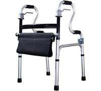 Andador plegable de aluminio, ligero y compacto con asiento y ruedas, bolsa de almacenamiento desmontable (color: C) (C) (A) Beauty Comes